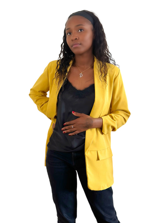 Blazer jaune moutarde