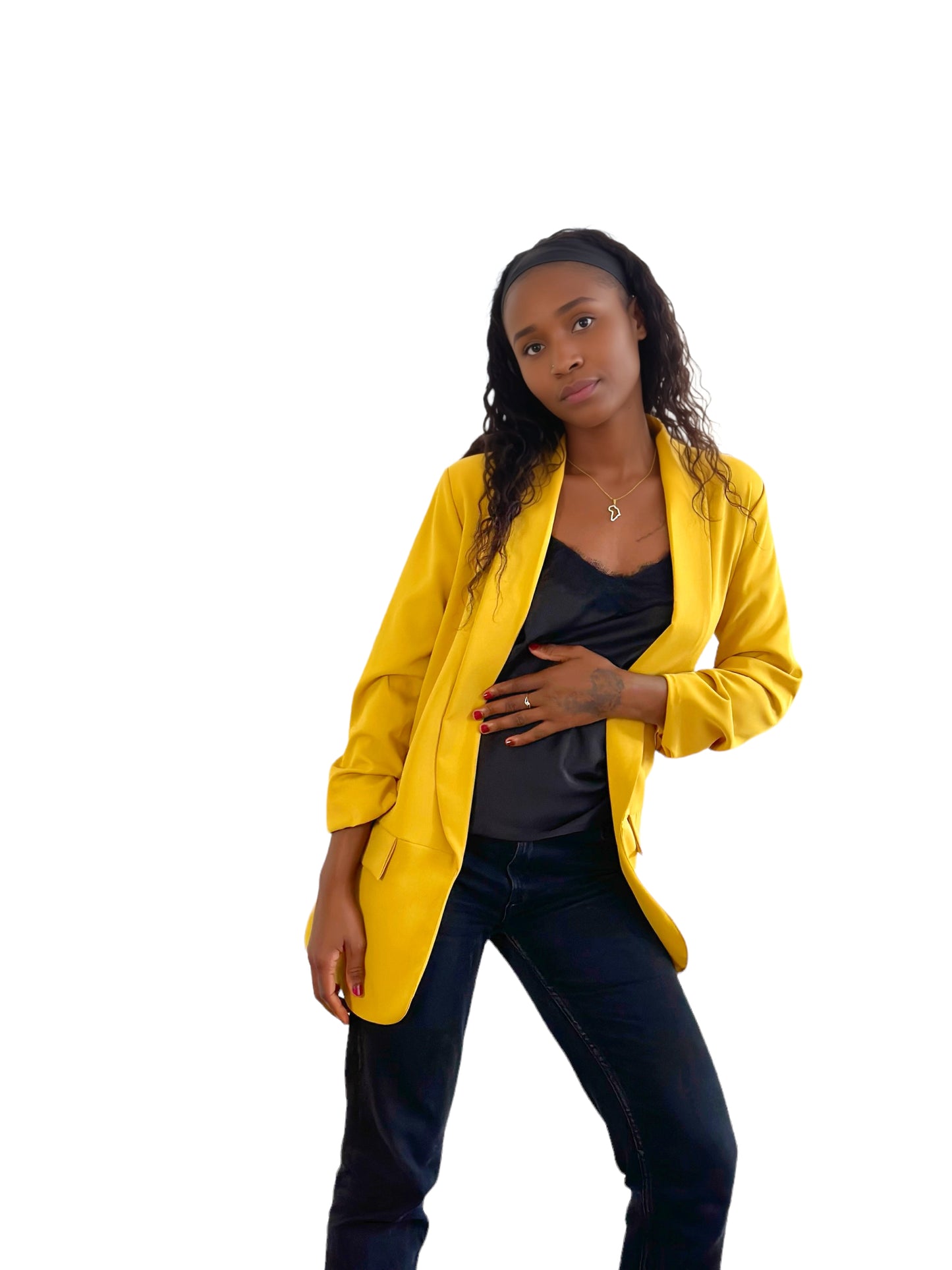 Blazer jaune moutarde