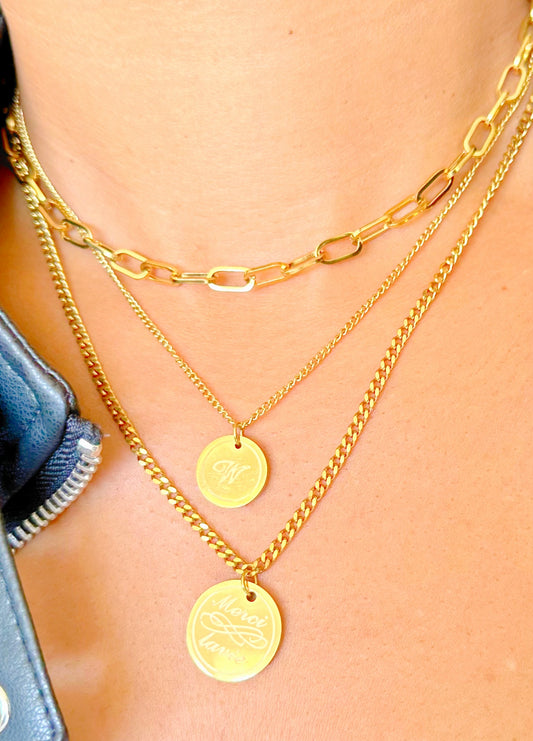 collier merci la vie acier inoxydable