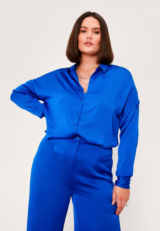 Chemise bleue cobalt