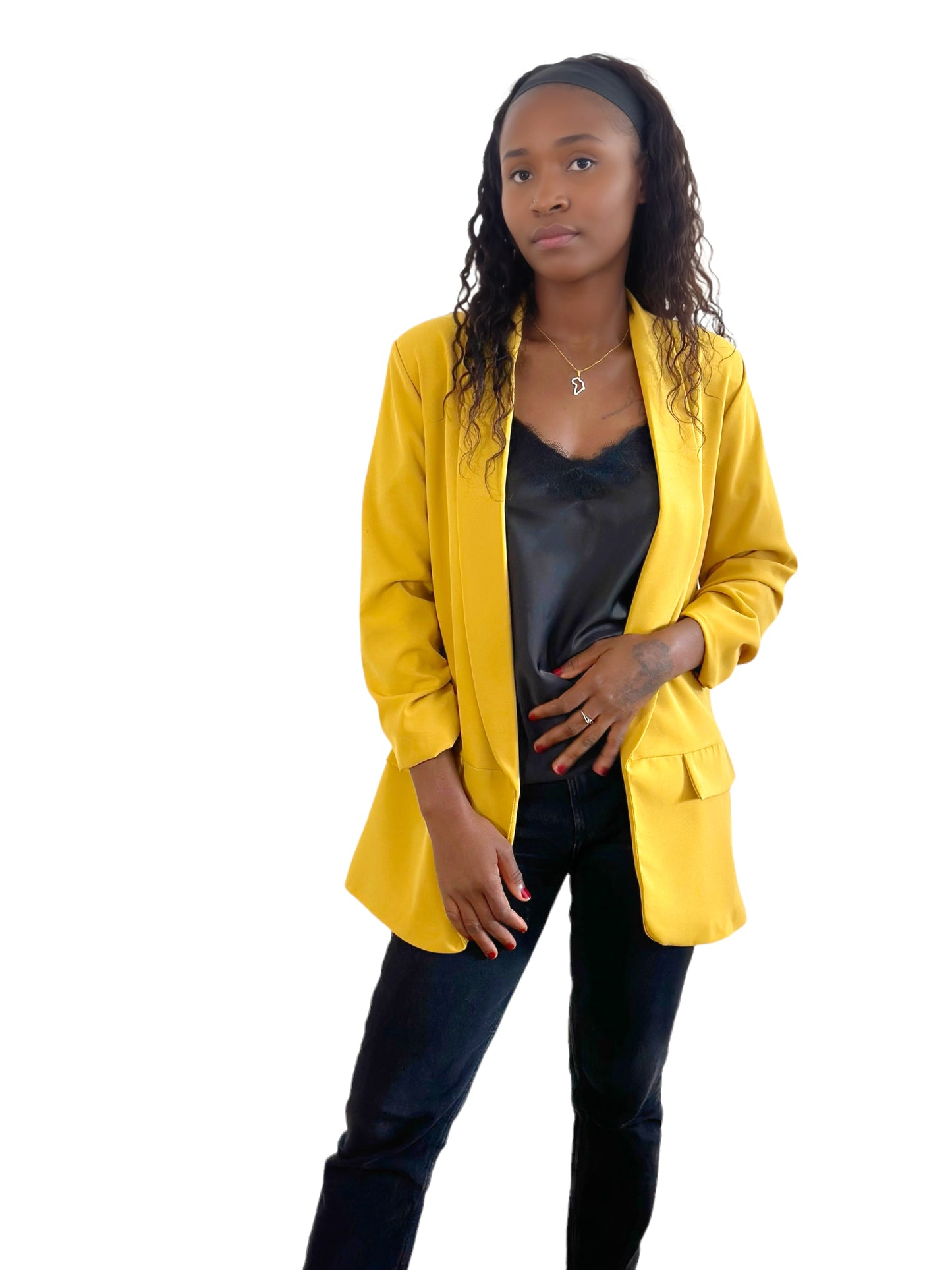 Blazer jaune moutarde